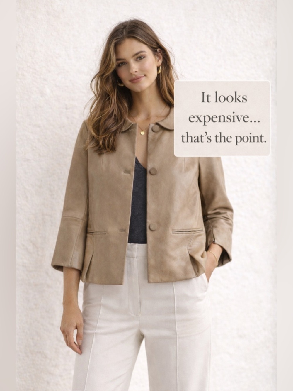 Marni minimalist leather jacket cropped 34 sleeve italian size 38 Quiet Luxury - Picture 4 of 13